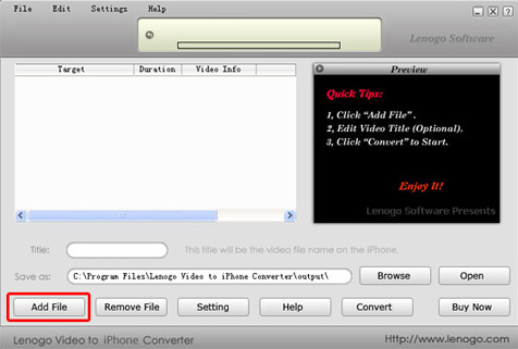 Lenogo Video to iPhone Converter