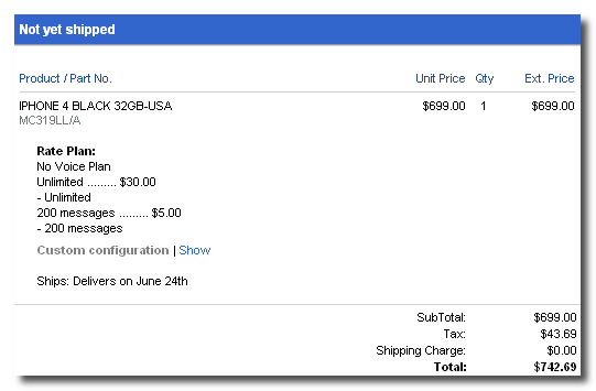 iPhone 4 Pre-Order Successful iPhone 4 Pre-Order Successful