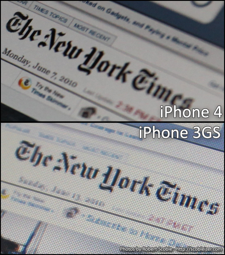 iPhone 4 vs iPhone 3GS Screen