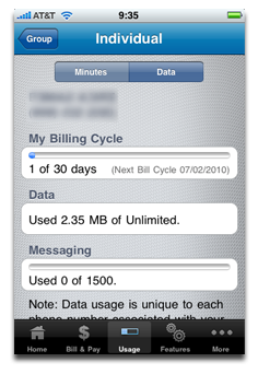 myWireless Data Usage