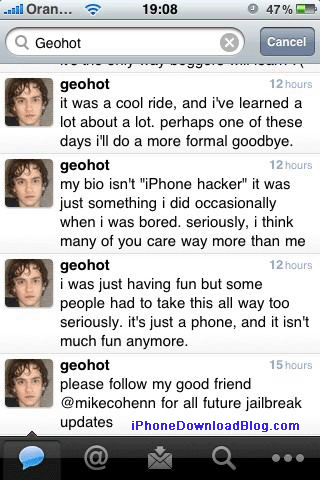 GeoHot Last Tweets GeoHot Last Tweets