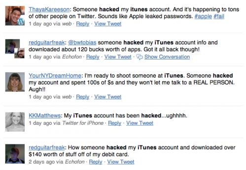 Hacked App Store Account