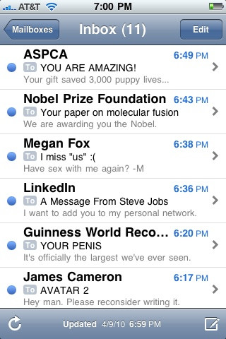 Rainn Wilson'e inbox