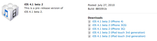 iOS 4.1 Beta 2