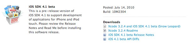 iOS 4.1 SDK Beta iOS 4.1 SDK Beta