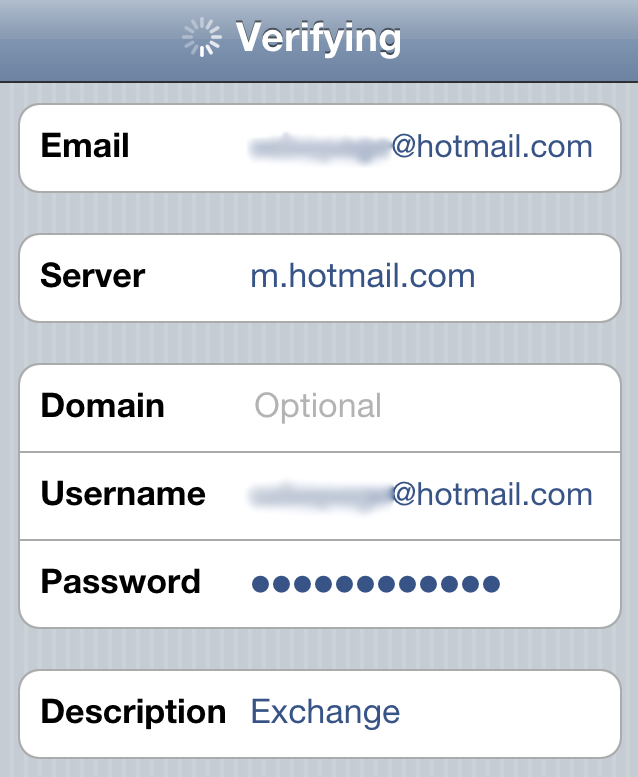 Hotmail on iPhone