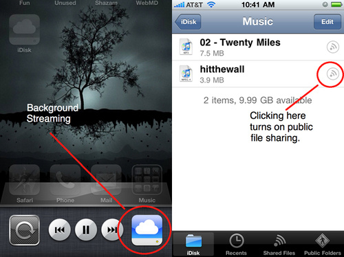 iDisk iTunes Streaming