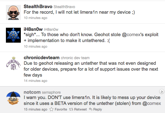 Hackers about LimeRa1n