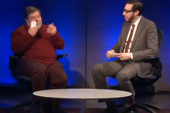 Woz with white iPhone 4