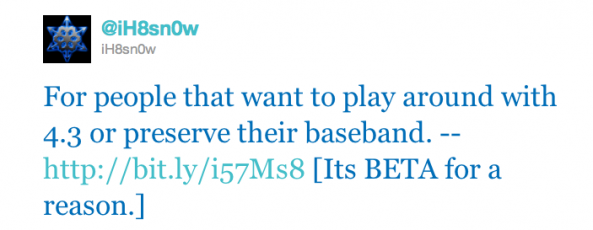Sn0wbreeze 2.3 tweet