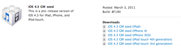iOS 4.3 GM