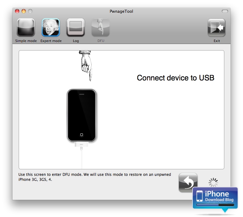 PwnageTool Connect to USB