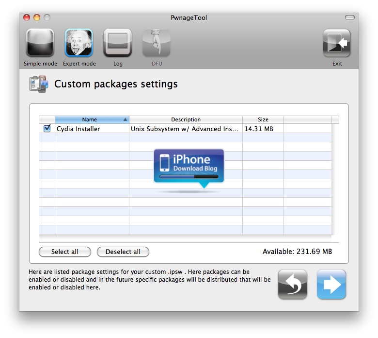 PwnageTool Cydia Installer