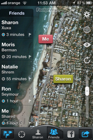 Footprints screen