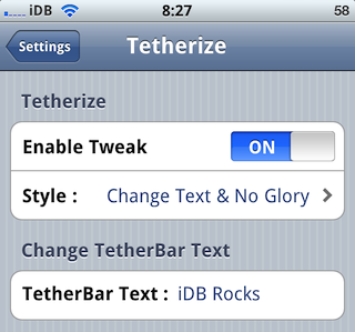 tetherize options