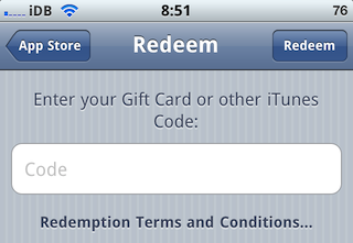 App Store redeem