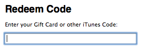 Redeem Code iTunes Store