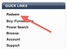 Redeem iTunes Store