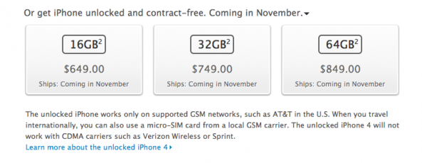 unlocked 4s details