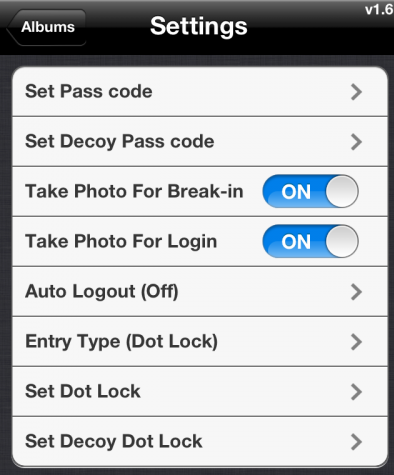 my secret folder settings
