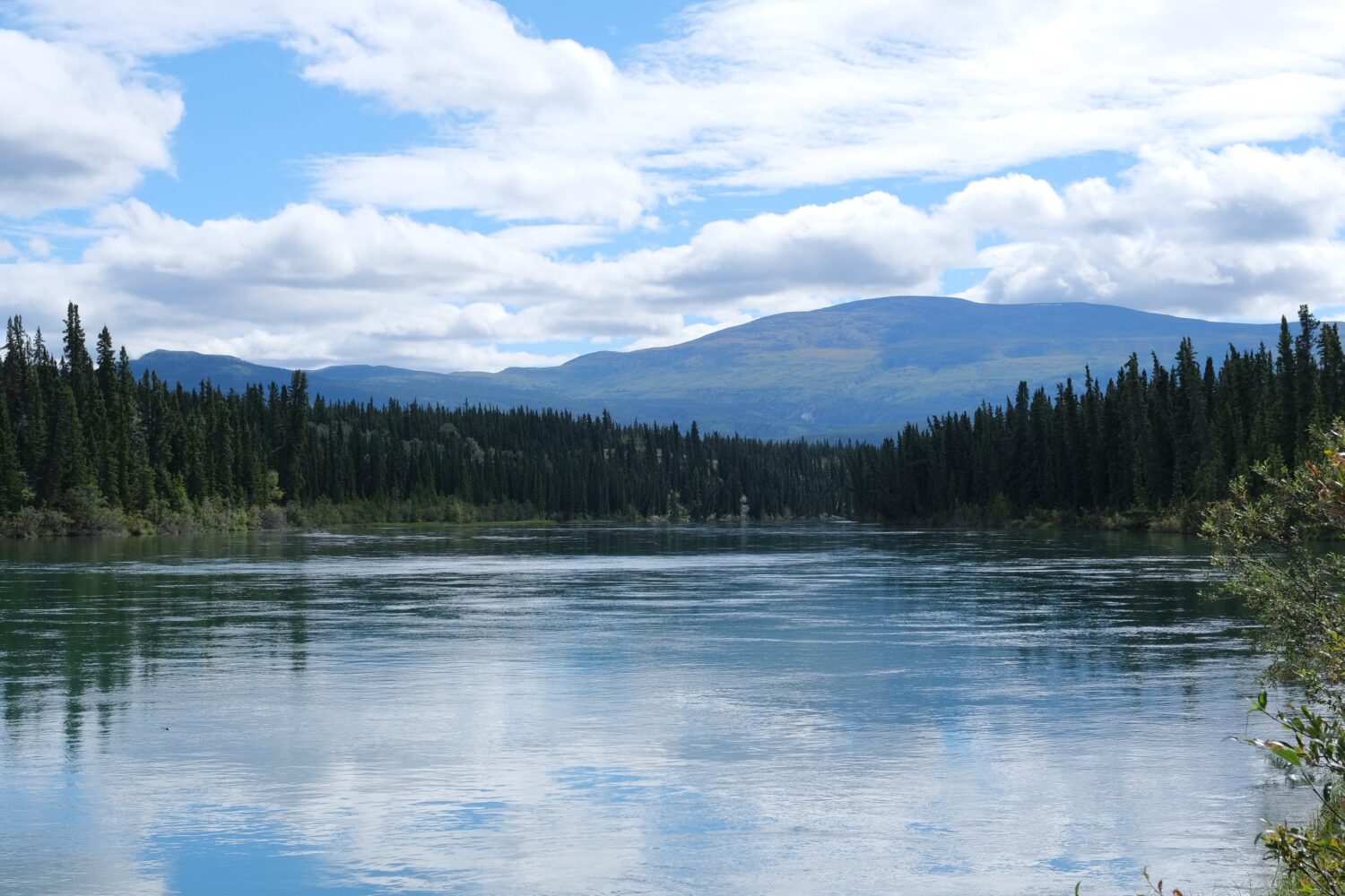Calm daytime riverside wallpaper for Mac, iPad, and iPhone