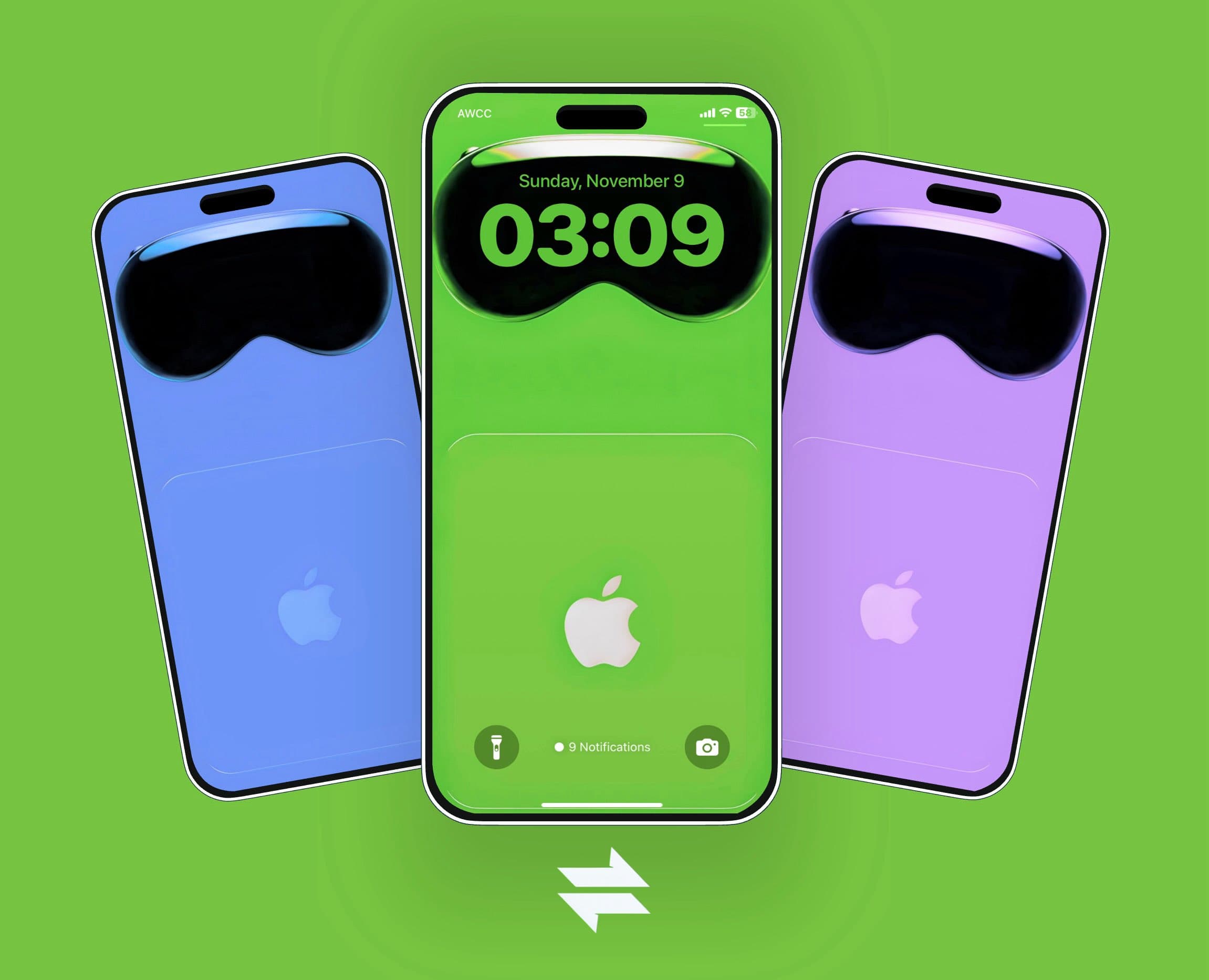 Vision Pro design Lock Screen wallpaper for iPhone