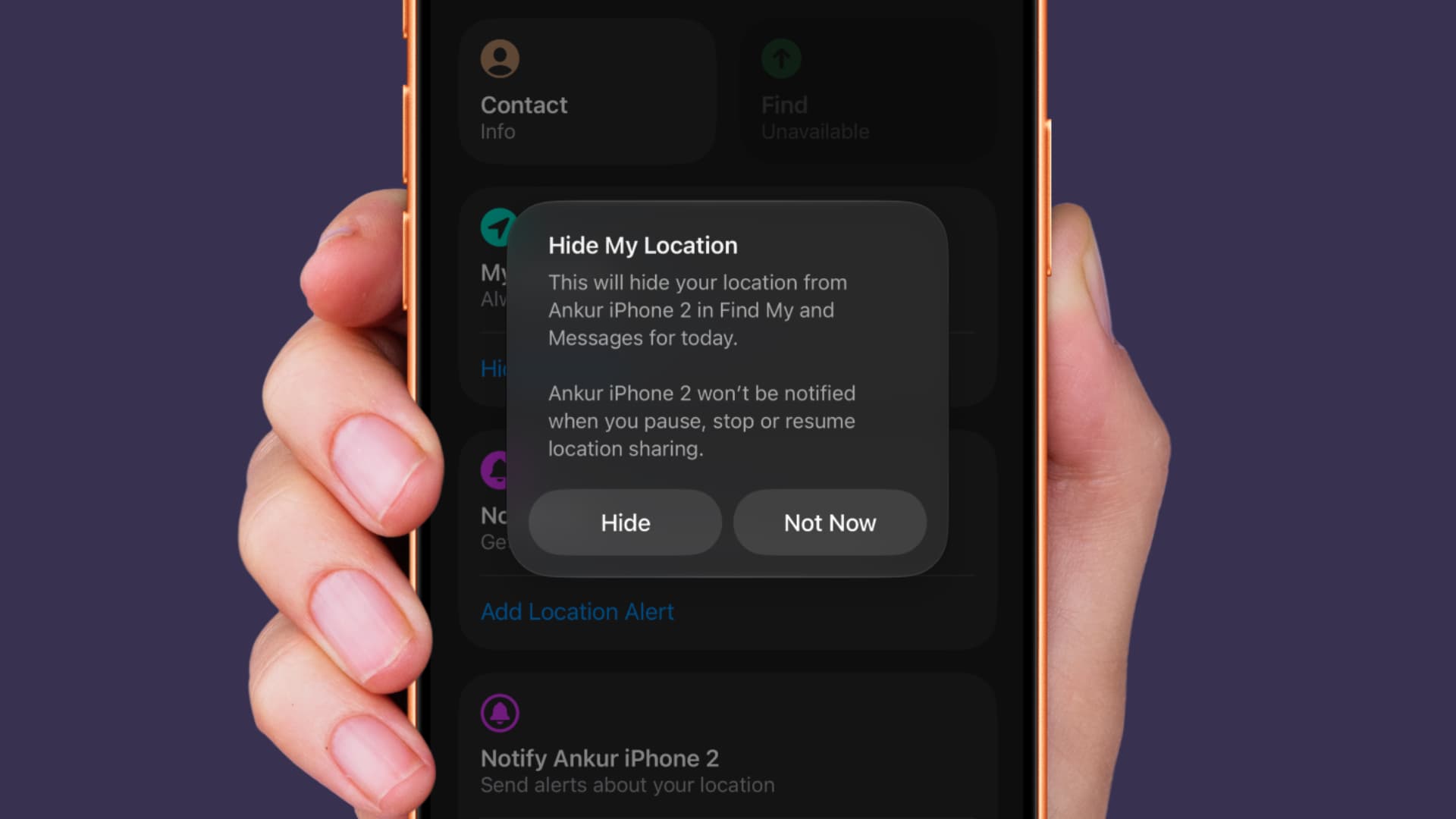 How to temporarily hide your location in Find My on iOS 27