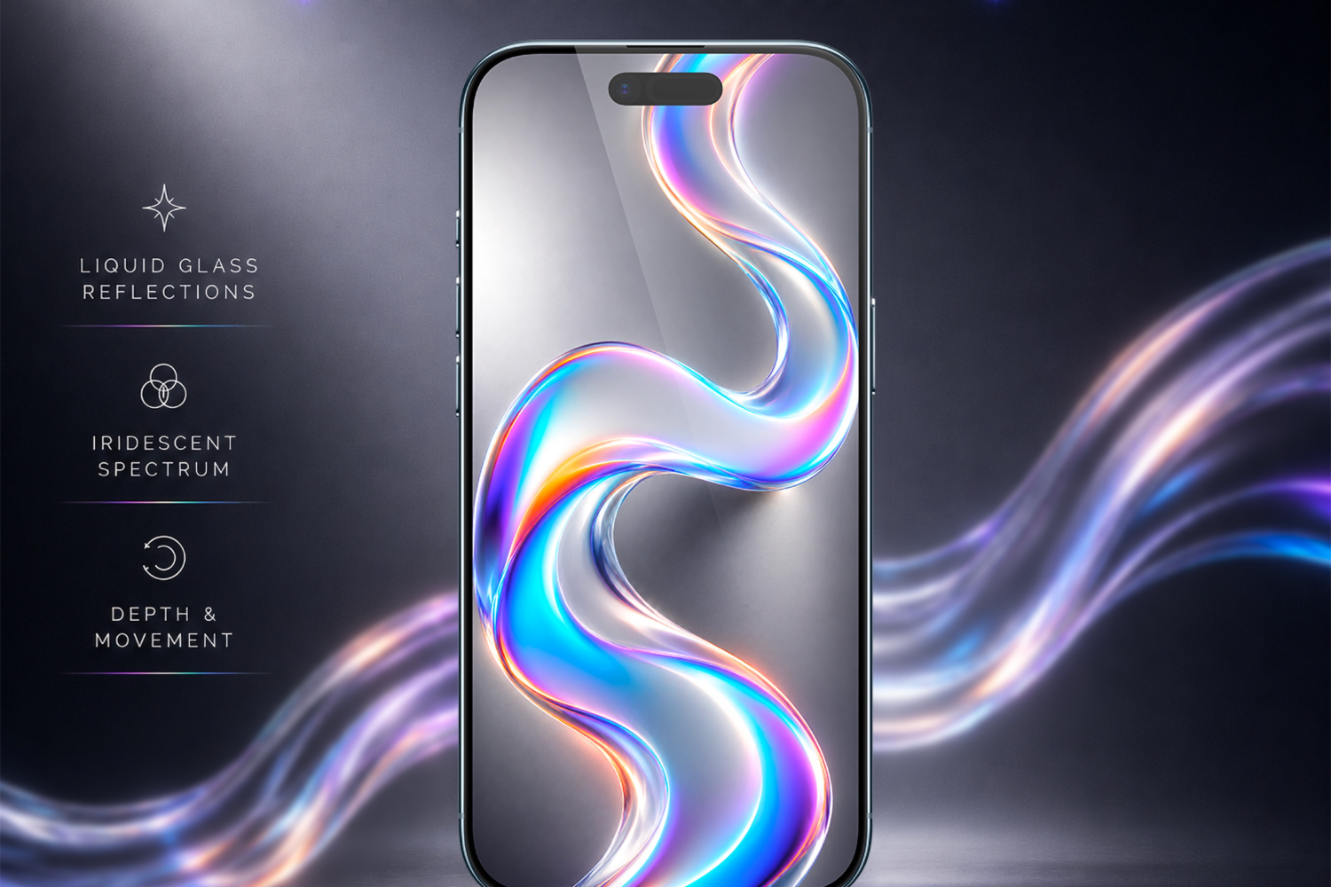 ”Light in Motion” Liquid Glass light iPhone wallpaper