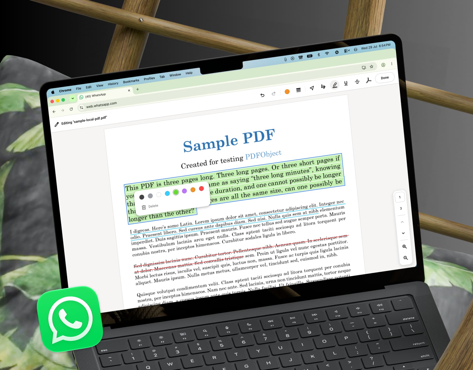 How to edit PDFs directly in WhatsApp on Mac or PC