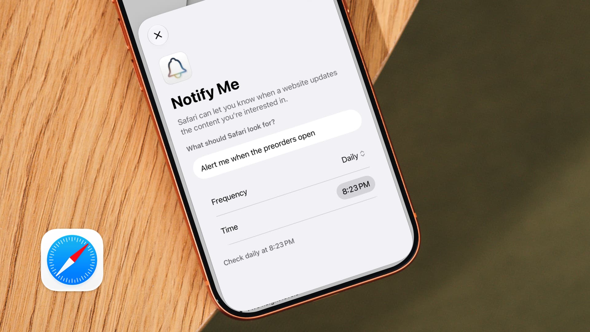 How to have Safari notify you of website changes and updates